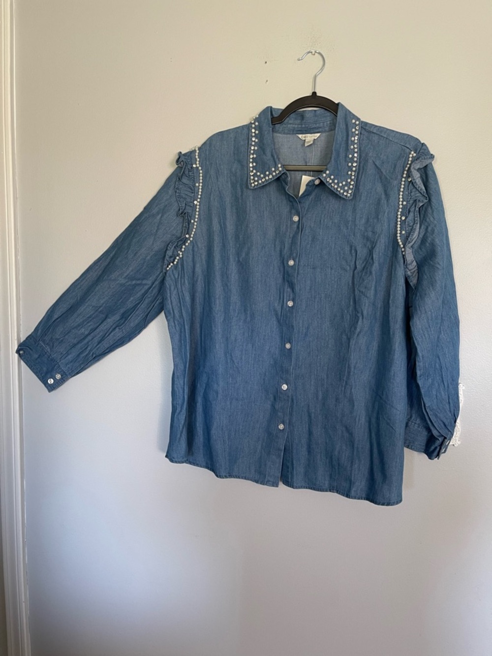 Cato Light Blue Chambray Button-Up Shirt